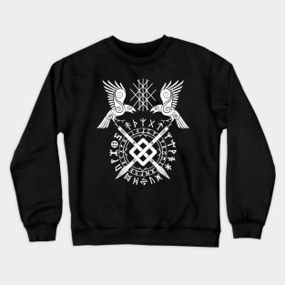 Twin Ravens of Odin | Norse Pagan Symbol Crewneck Sweatshirt